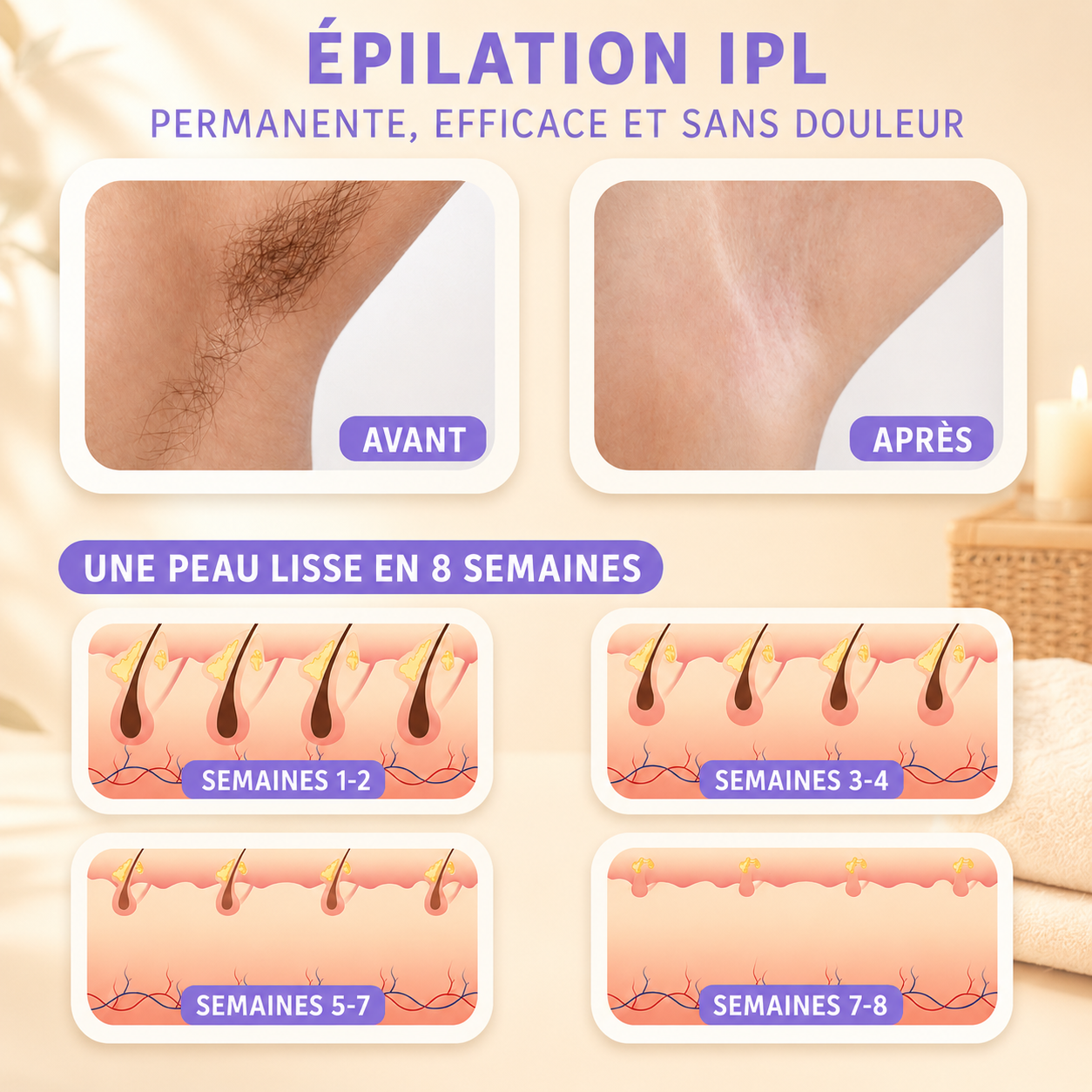 Épilateur Laser Permanent - Épilation Corps Et Zones Sensibles