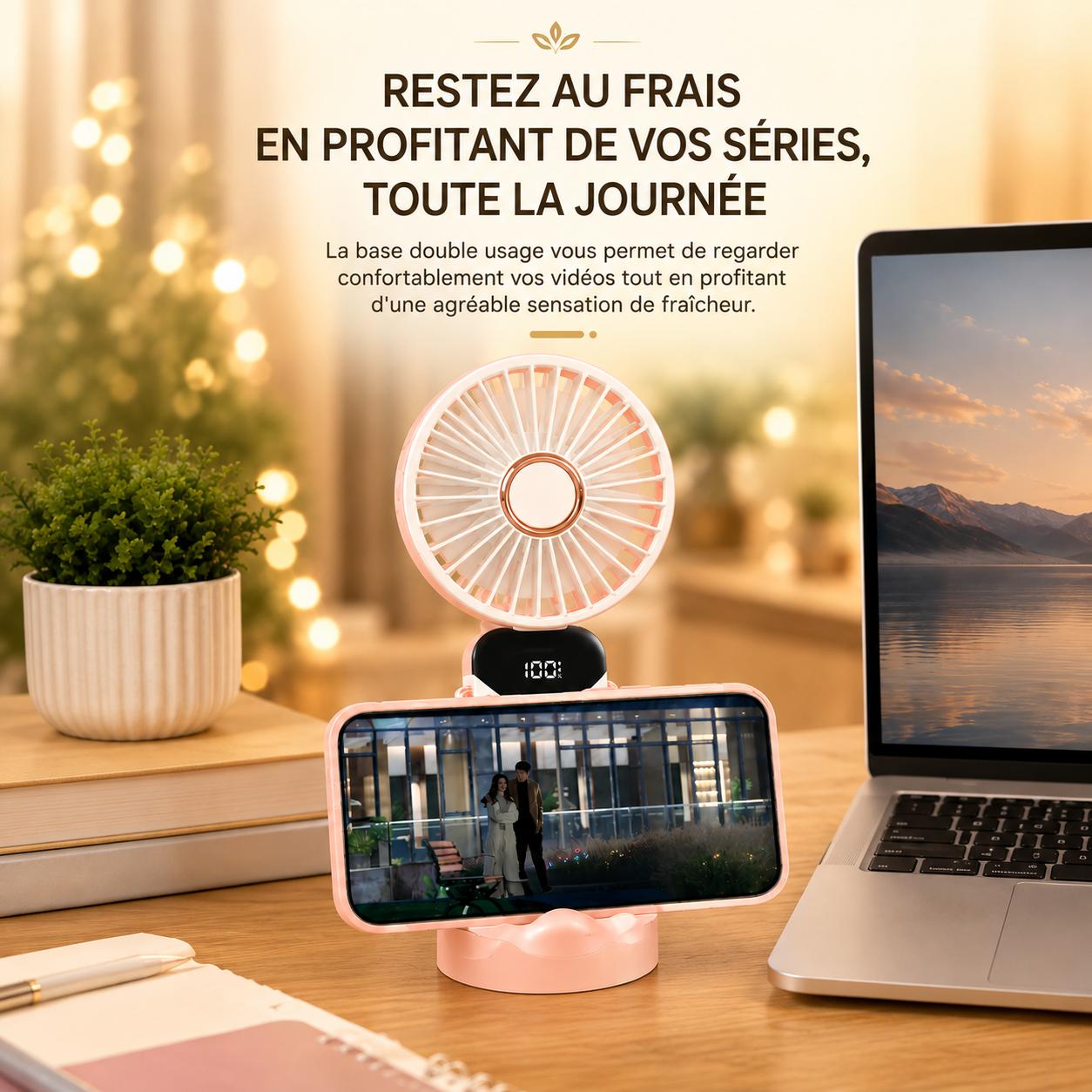 Mini Ventilateur Portable 2 en 1 - Mini Aromathérapie