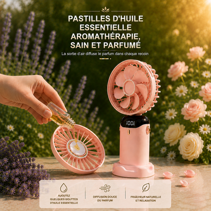 Mini Ventilateur Portable 2 en 1 - Mini Aromathérapie