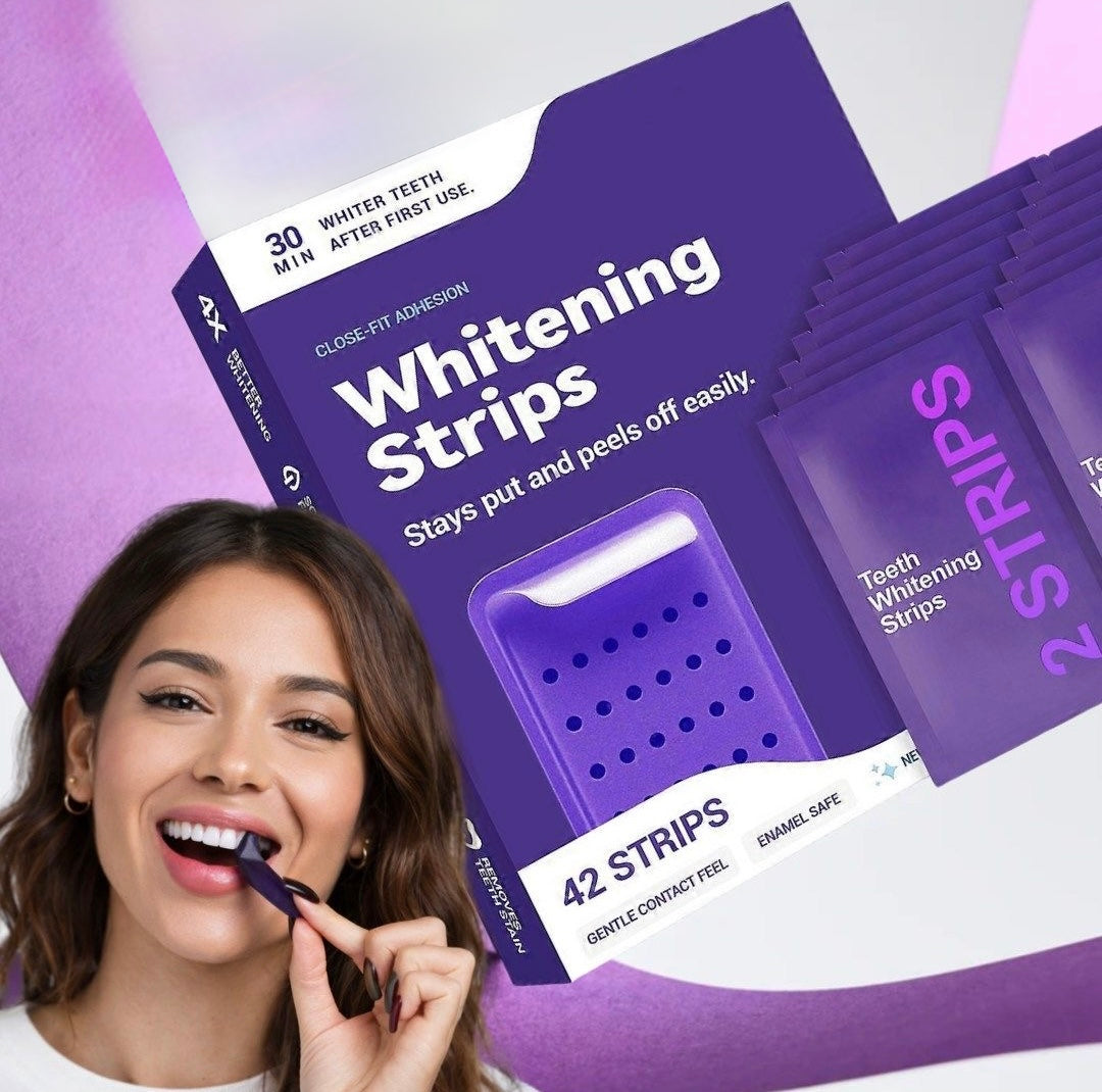 Bandes violettes blanchissantes pour les dents - éliminent les taches et diminue le jaunissement