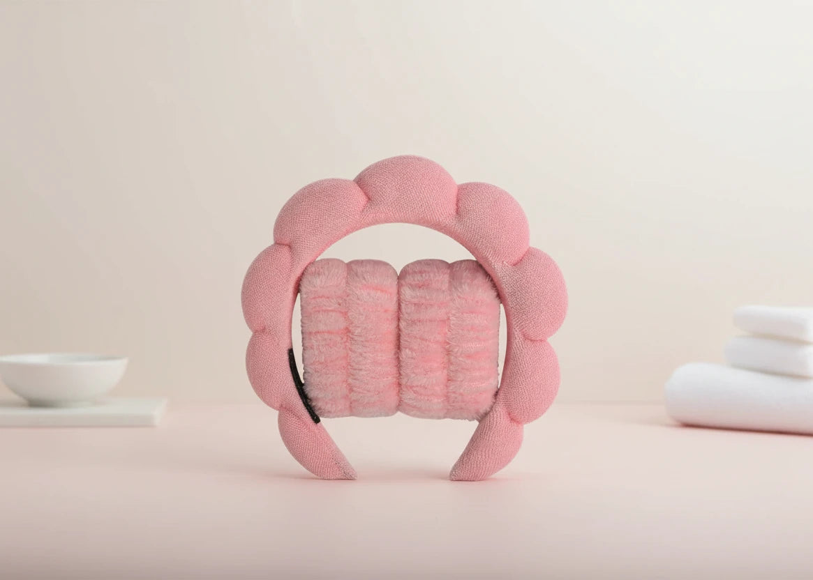 1/3 pièces bracelets et bandeau microfibre - Idéal pour vos Skincare