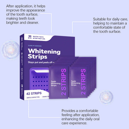 Bandes violettes blanchissantes pour les dents - éliminent les taches et diminue le jaunissement