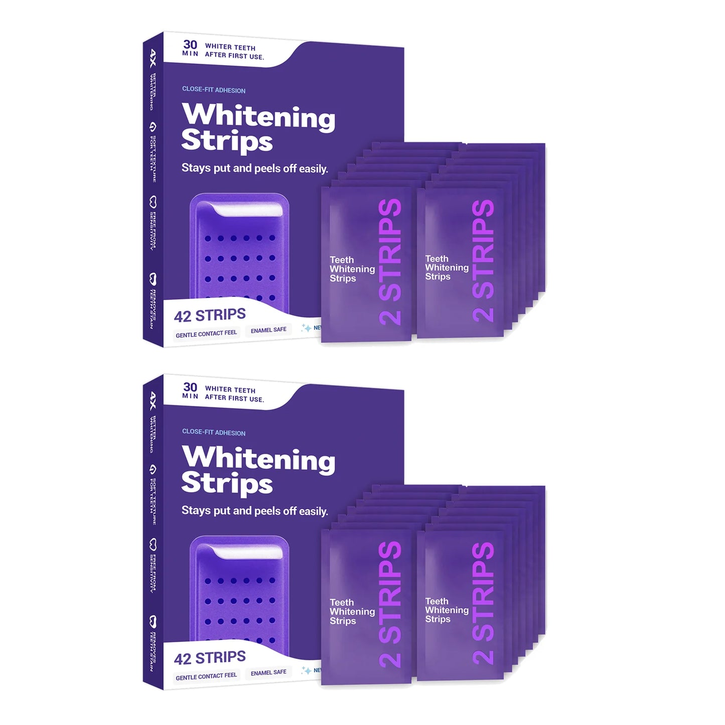 Bandes violettes blanchissantes pour les dents - éliminent les taches et diminue le jaunissement