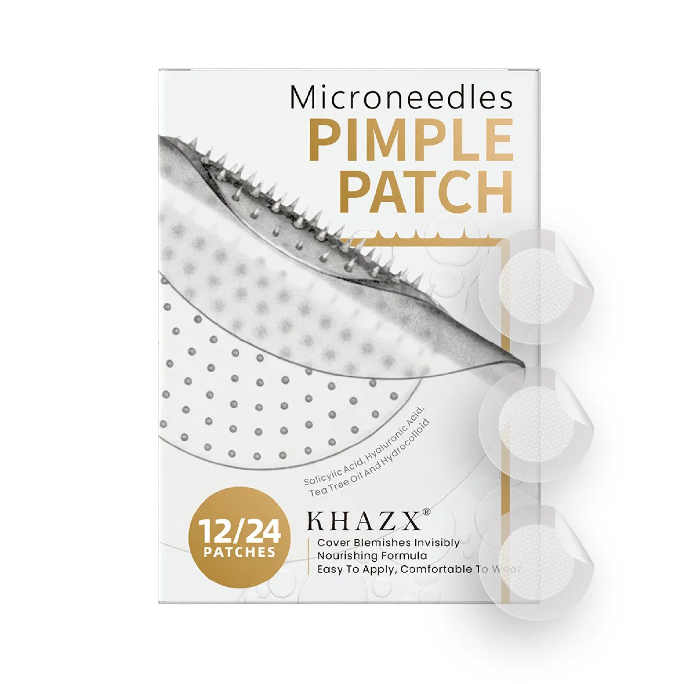 Patchs anti-acné à l'acide hyaluronique – Patchs invisible et hydratant 12/24Pcs