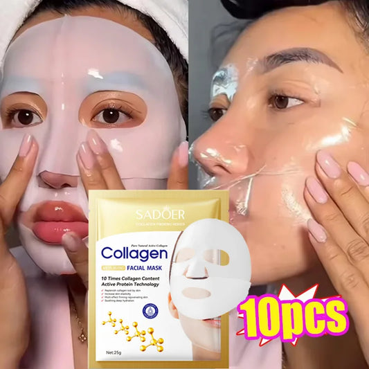 10Pcs Masque Facial Anti-age au collagène - SkinCare Coréenne