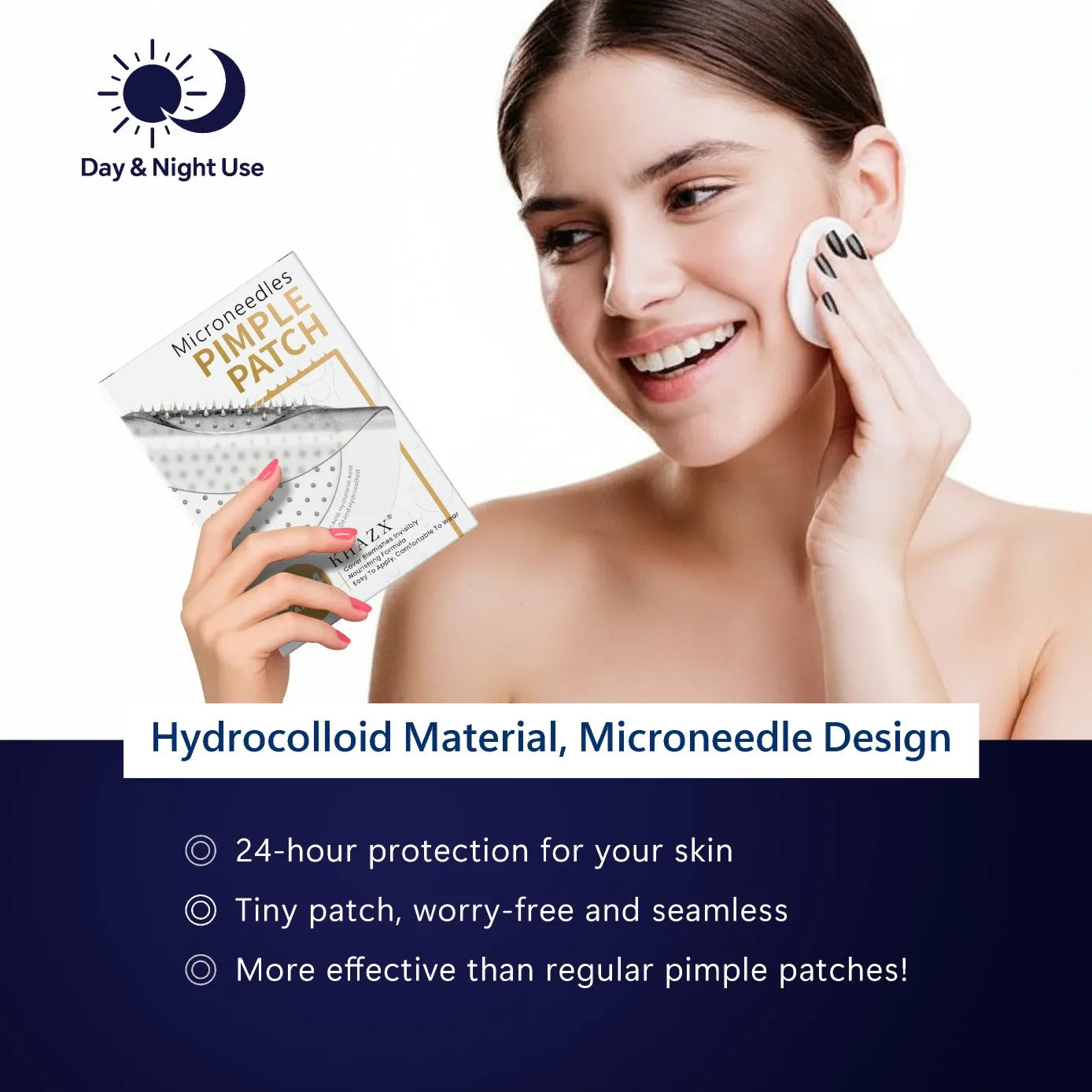 Patchs anti-acné à l'acide hyaluronique – Patchs invisible et hydratant 12/24Pcs