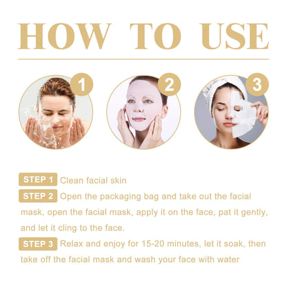 10Pcs Masque Facial Anti-age au collagène - SkinCare Coréenne