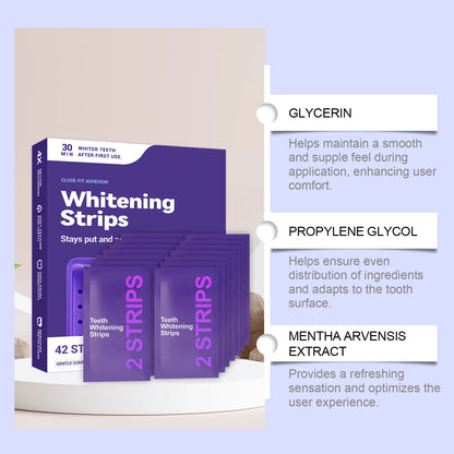 Bandes violettes blanchissantes pour les dents - éliminent les taches et diminue le jaunissement