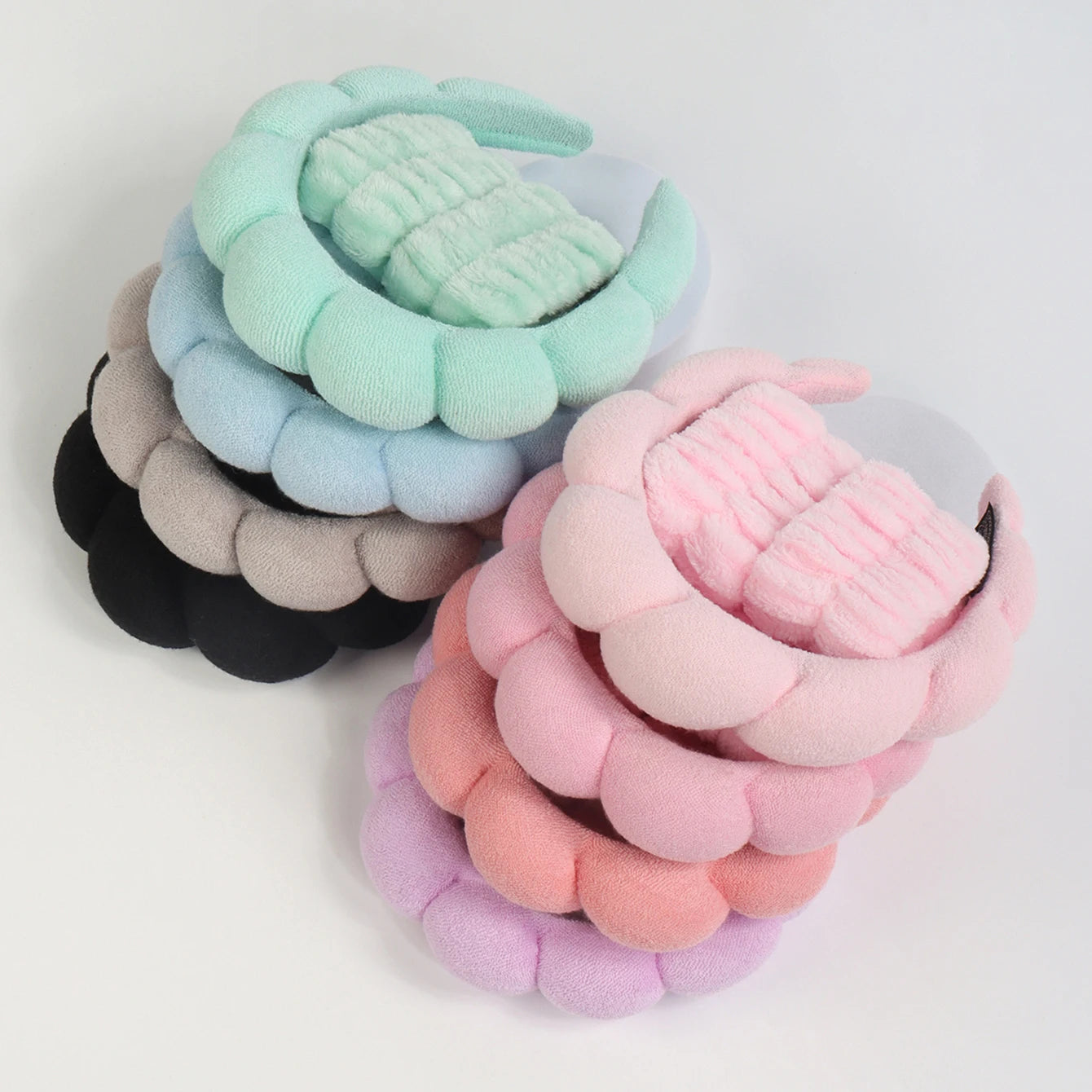 1/3 pièces bracelets et bandeau microfibre - Idéal pour vos Skincare