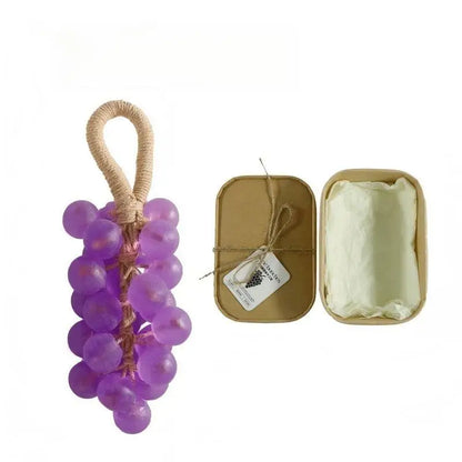 Savon fait à la main en forme de raisin pour le visage et le corps - Bouquets de raisin tissés à la main